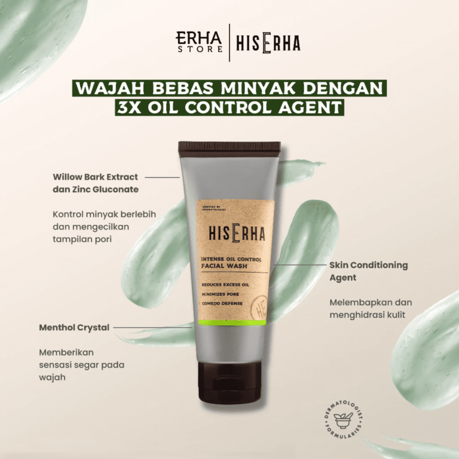 His Erha Intense Oil Control Facial Wash 100gram