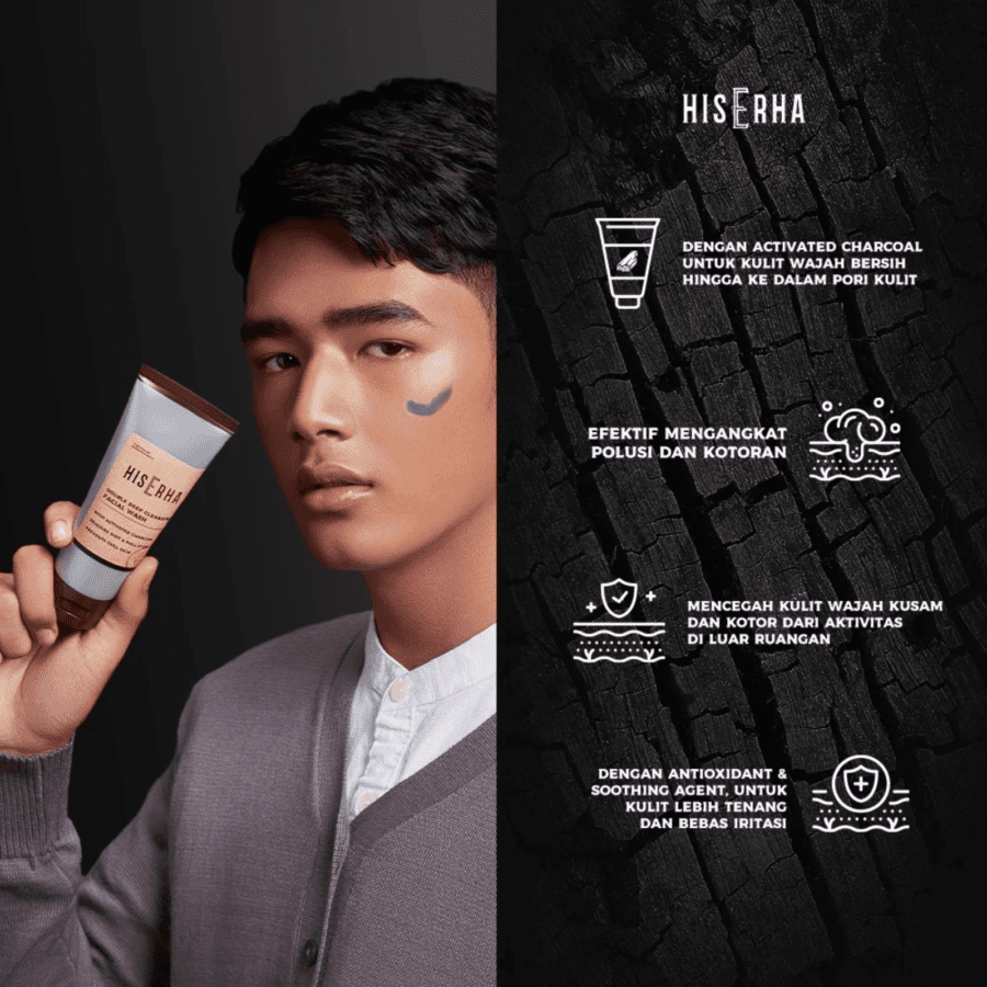 His Erha Double Deep Cleansing Facial Wash 100gram