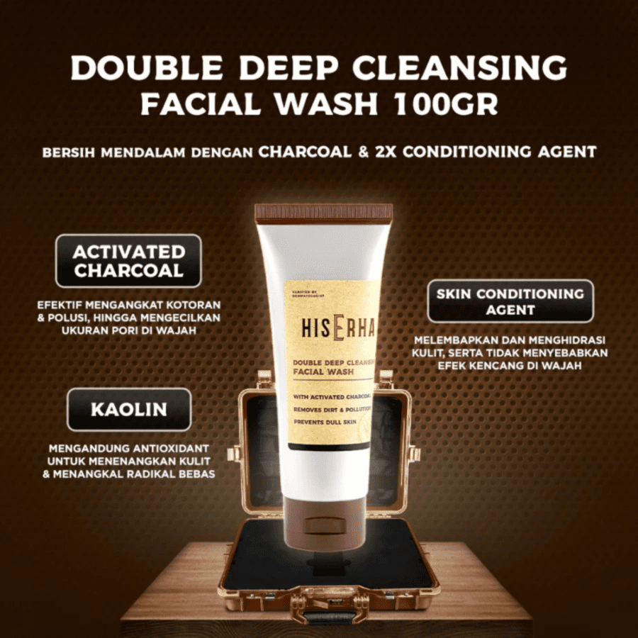 His Erha Double Deep Cleansing Facial Wash 100gram