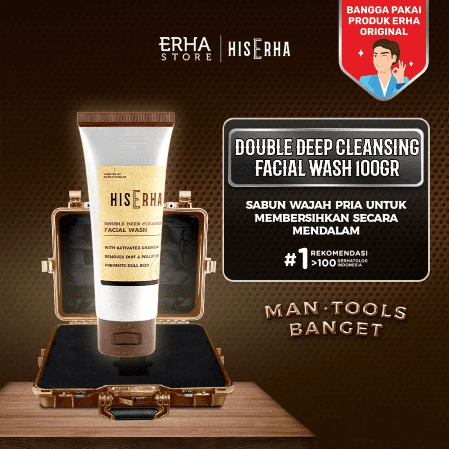 His Erha Double Deep Cleansing Facial Wash 100gram