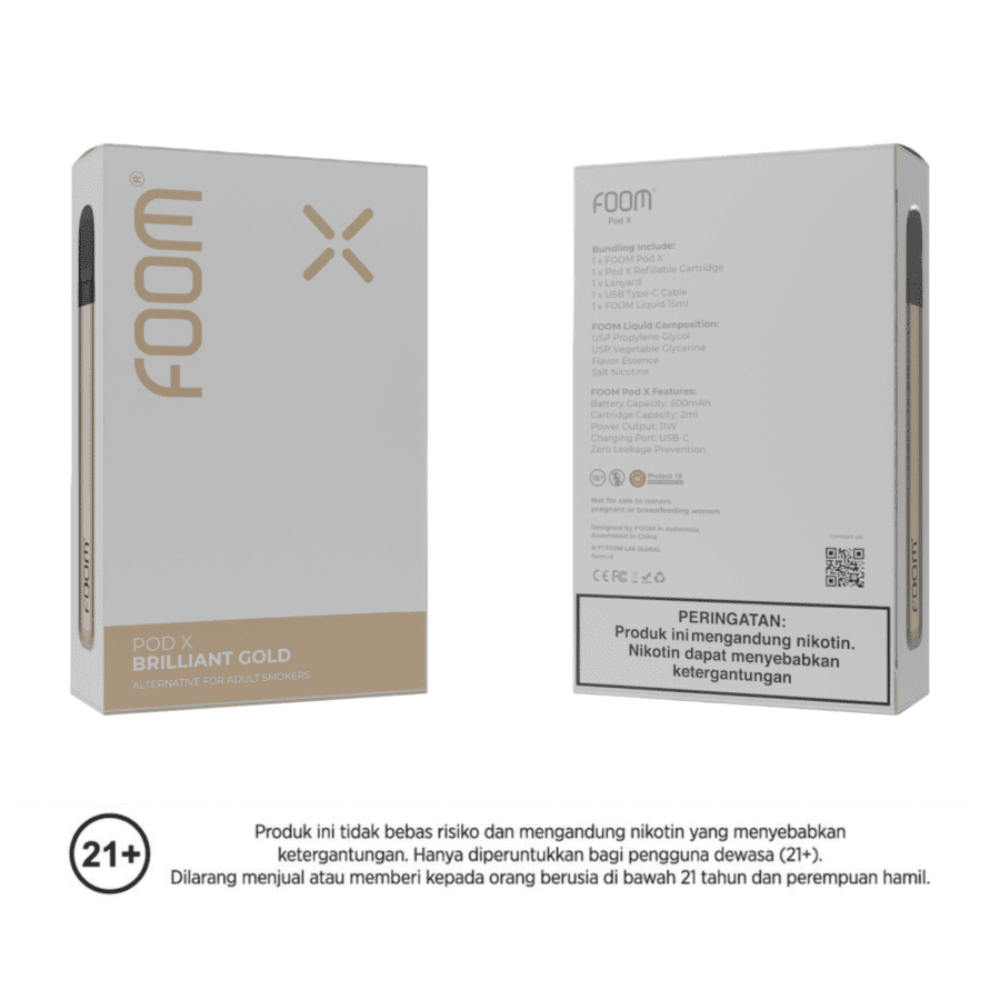 Foom Pod X Briliant Gold Rokok Elektrik