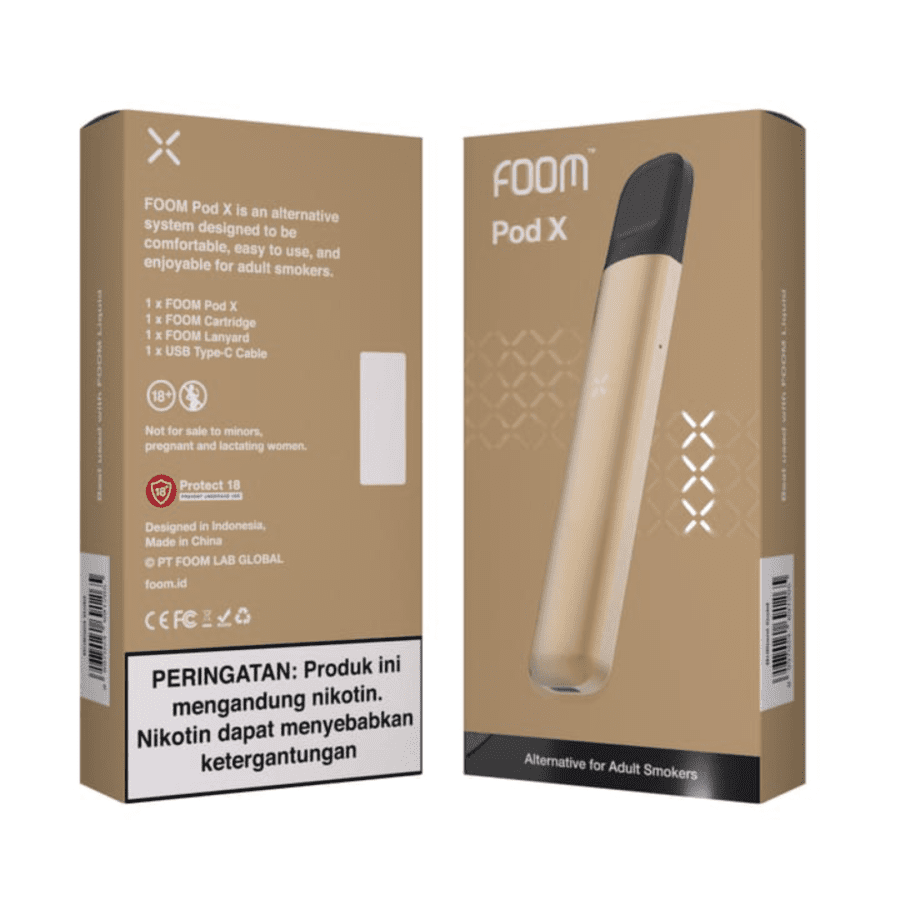 Foom Pod X Briliant Gold Rokok Elektrik