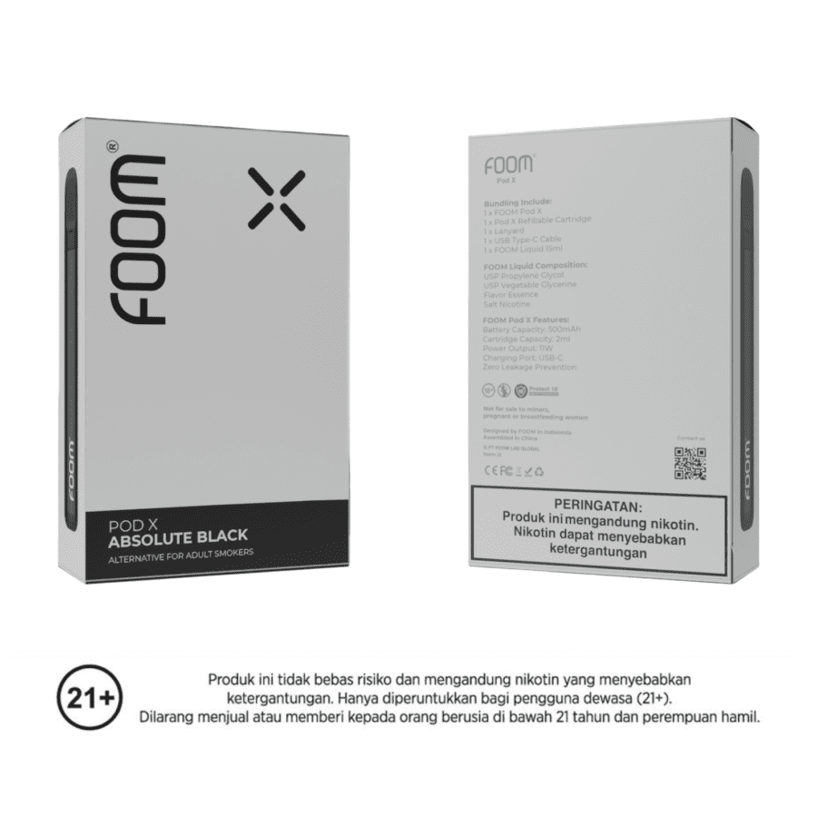 Foom Pod X Absolute Black Rokok Elektrik