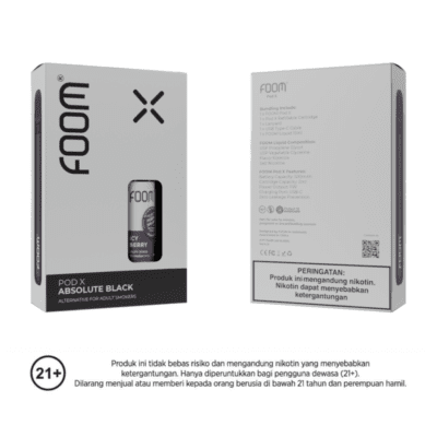 Foom Pod X Absolute Black + Icy Berry Rokok Elektrik