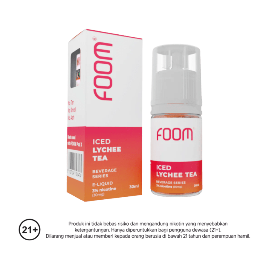 Foom Liquid Saltnic Iced Lychee Tea Rokok Elektrik