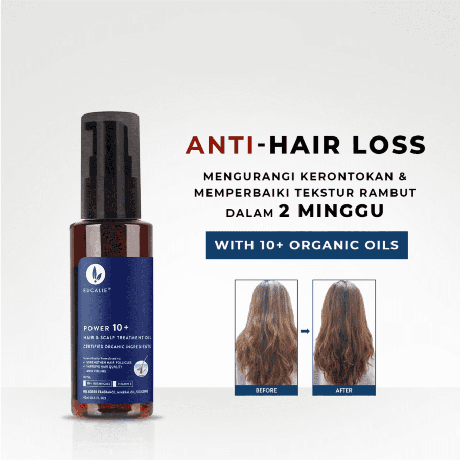 Eucalie Organic Hair Growth Oil & Scalp Treament Power 10+ Perawatan Rambut