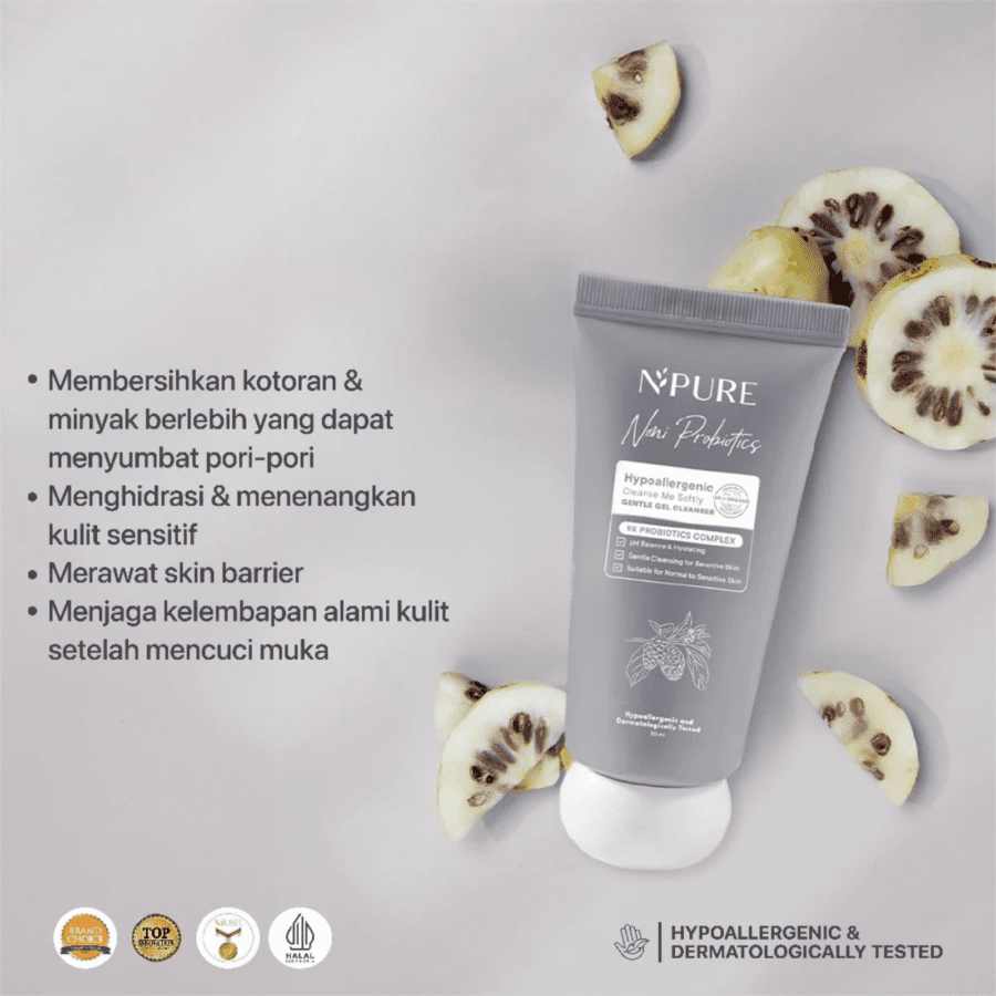 NPURE Noni Probiotics Hypoallergenic Cleanse Me Softly Gentle Gel Cleanser 50ml