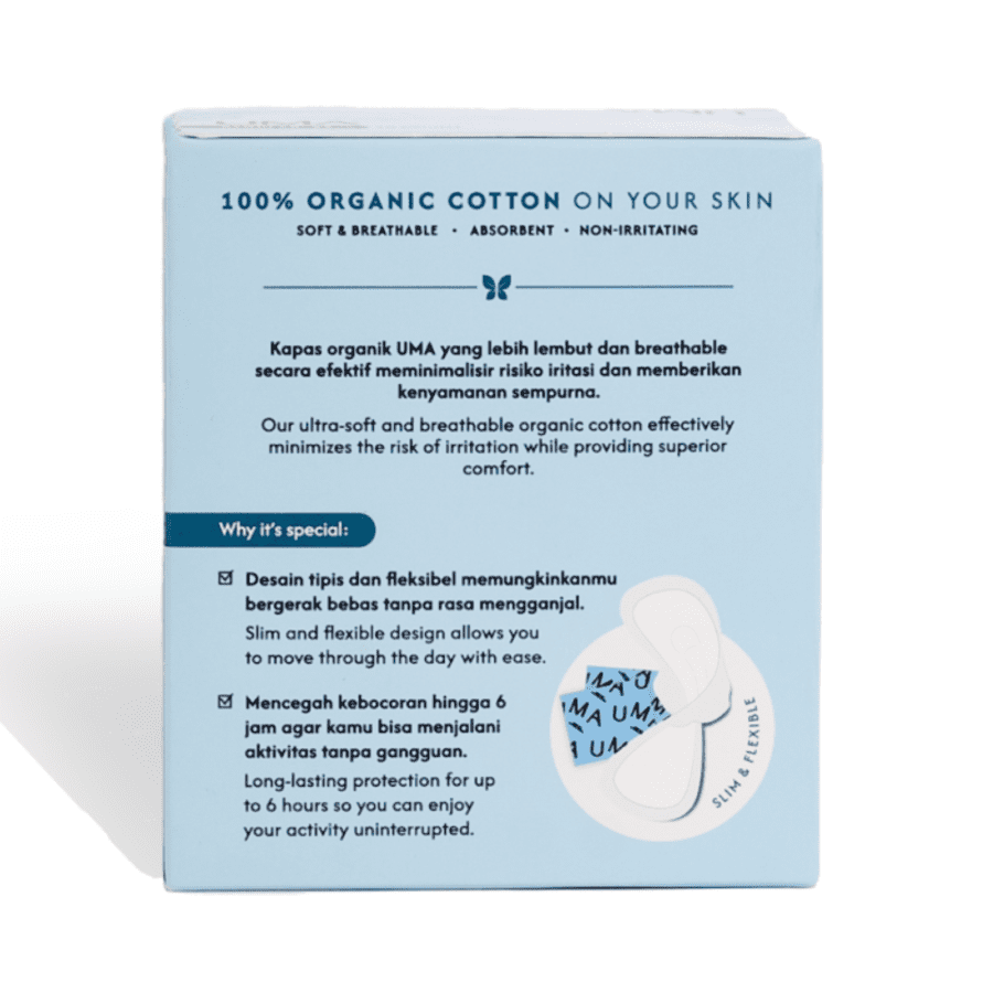 Uma Organic Cotton Cover Ulta Slim Pads Regular 24 cm Pembalut Kewanitaan 10pads