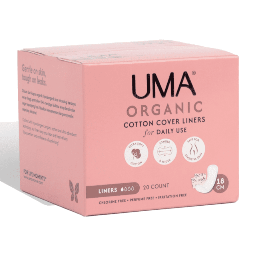 Uma Organic Cotton Cover Liners for Daily Use 18cm Pembalut Kewanitaan 20pads