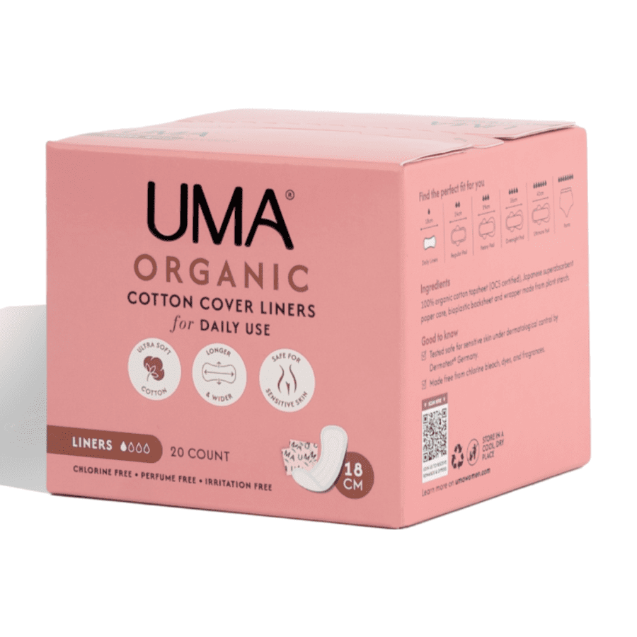 Uma Organic Cotton Cover Liners for Daily Use 18cm Pembalut Kewanitaan 20pads