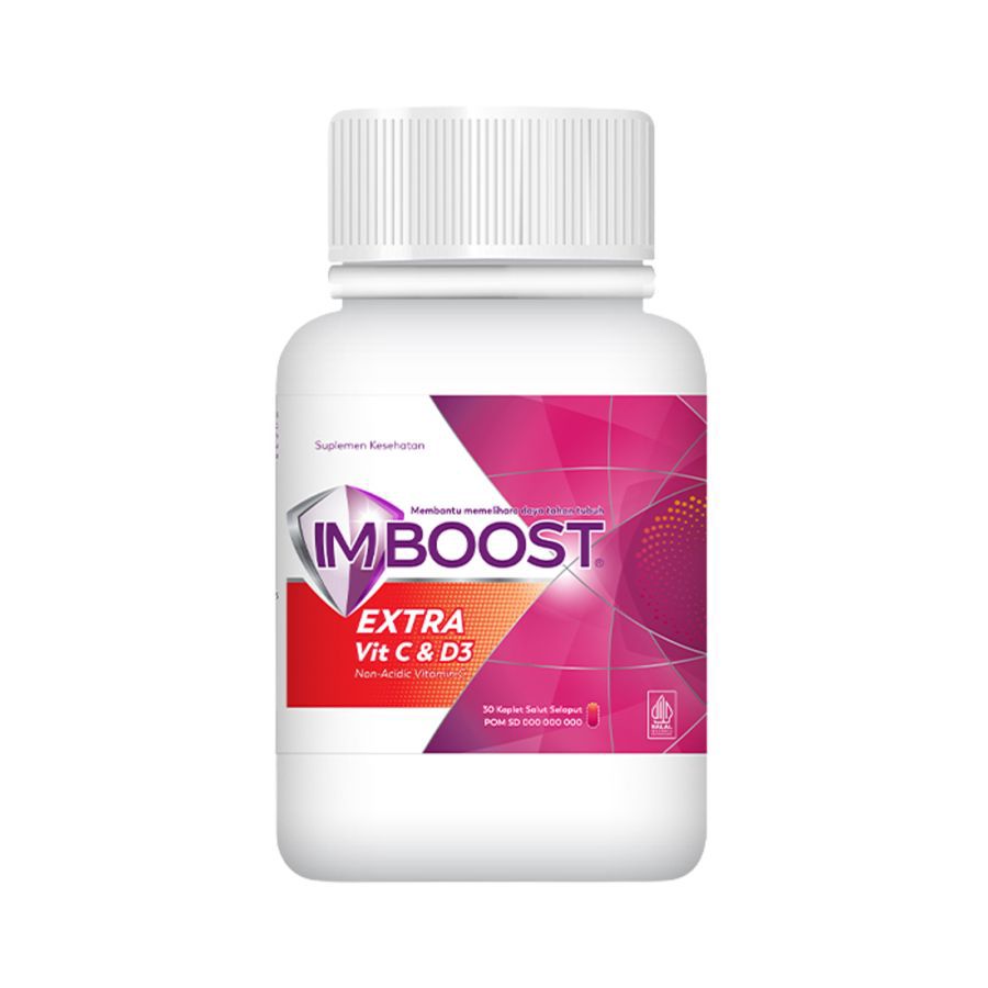 Imboost Extra Vit C dan D3 Suplemen Daya Tahan Tubuh 30tablet