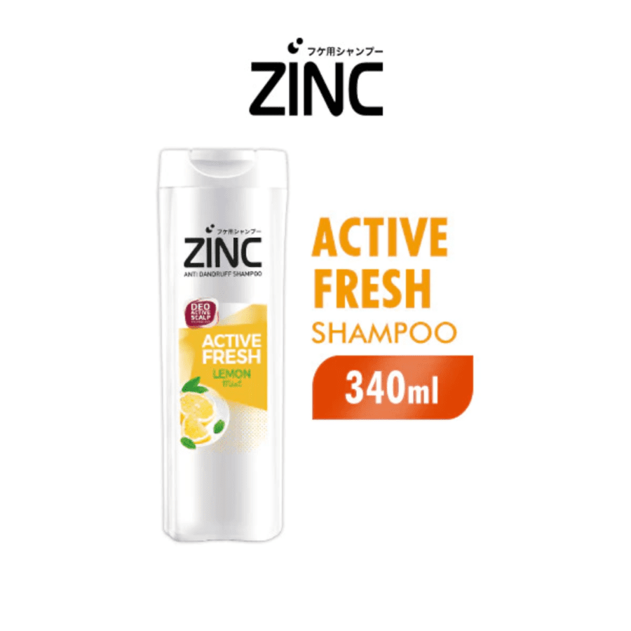 Zinc Active Fresh Lemon Mint Anti Dandruff Shampoo 340ml