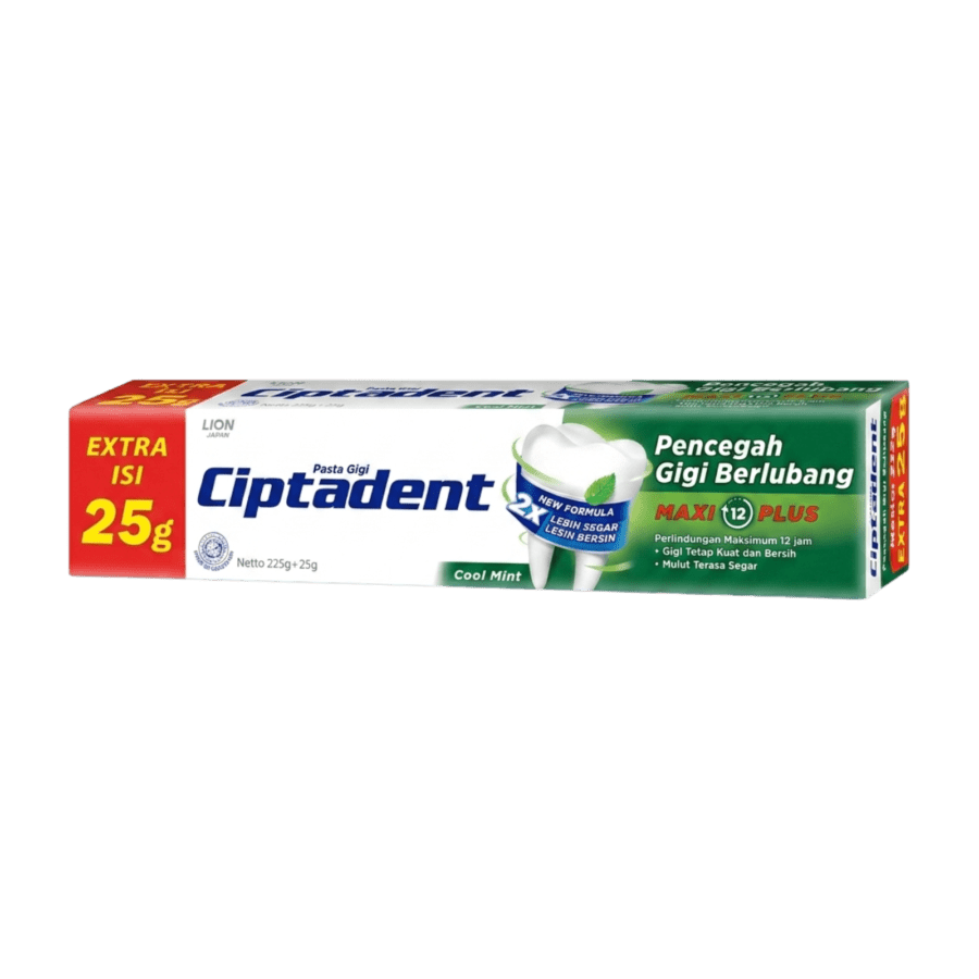 Ciptadent Maxi 12 Plus Cool Mint Toothpaste 225gram