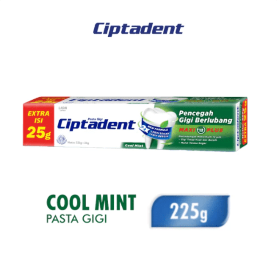 Ciptadent Maxi 12 Plus Cool Mint Toothpaste 225gram