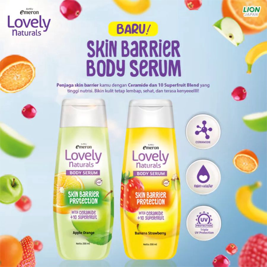 Emeron Lovely Naturals Banana Strawberry Body Lotion 400ml 1pcs