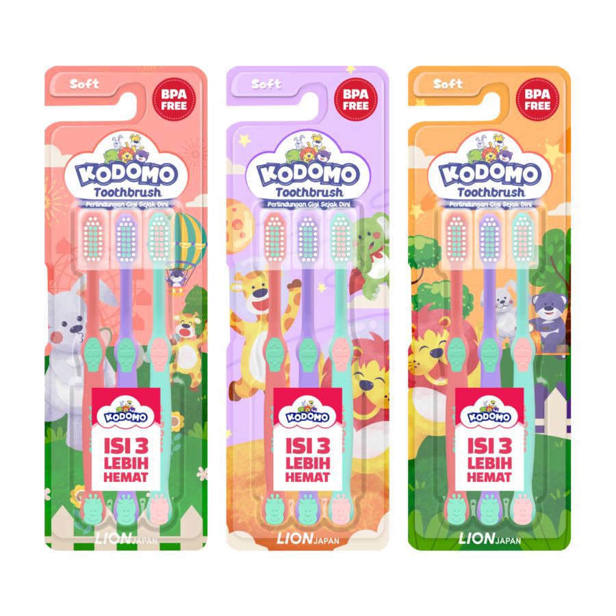 Kodomo Reguler Soft Sikat Gigi Anak 3pcs
