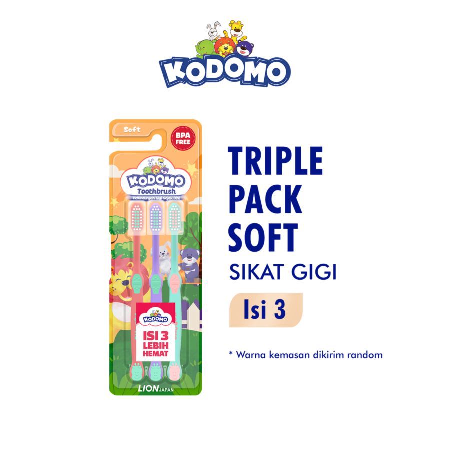 Kodomo Reguler Soft Sikat Gigi Anak 3pcs