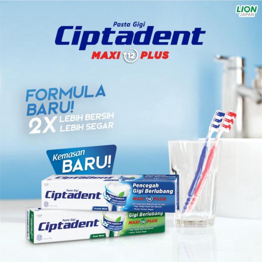 Ciptadent Cool Mint Maxi 12 Toothpaste 2pcs x 225gram 1pcs