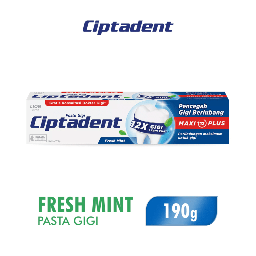 Ciptadent Maxi 12 Plus Fresh Mint Toothpaste 190gram