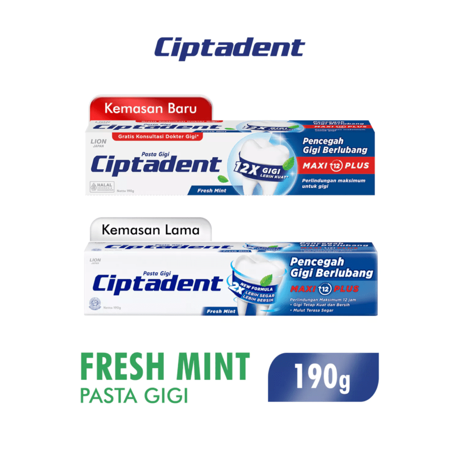 Ciptadent Maxi 12 Plus Fresh Mint Toothpaste 190gram