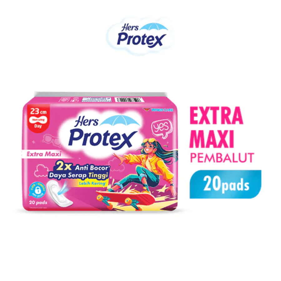 Hers Protex Extra Maxi Day Non Wing 23cm Pembalut Kewanitaan 20pads
