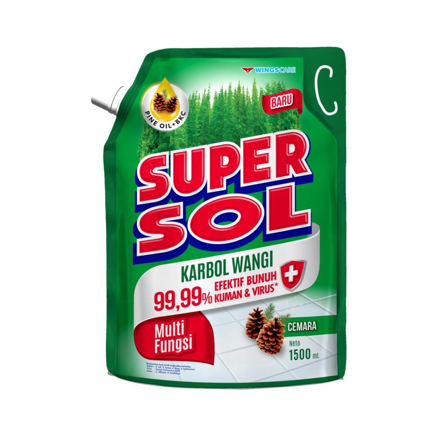 Supersol Karbol Wangi Pine Pembersih Lantai 1400ml