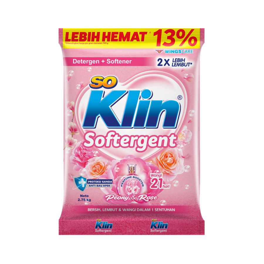 SoKlin Softergent Peony & Rose Deterjen Bubuk 2700gram