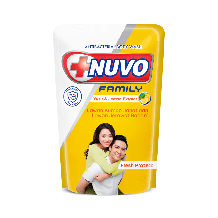 Nuvo Family Fresh Protect Yuzu & Lemon Antibacterial Body Wash Pouch 400ml