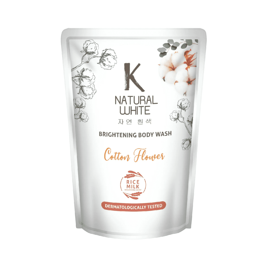 K Natural White Cotton Flower Brightening Body Wash Refill 400ml