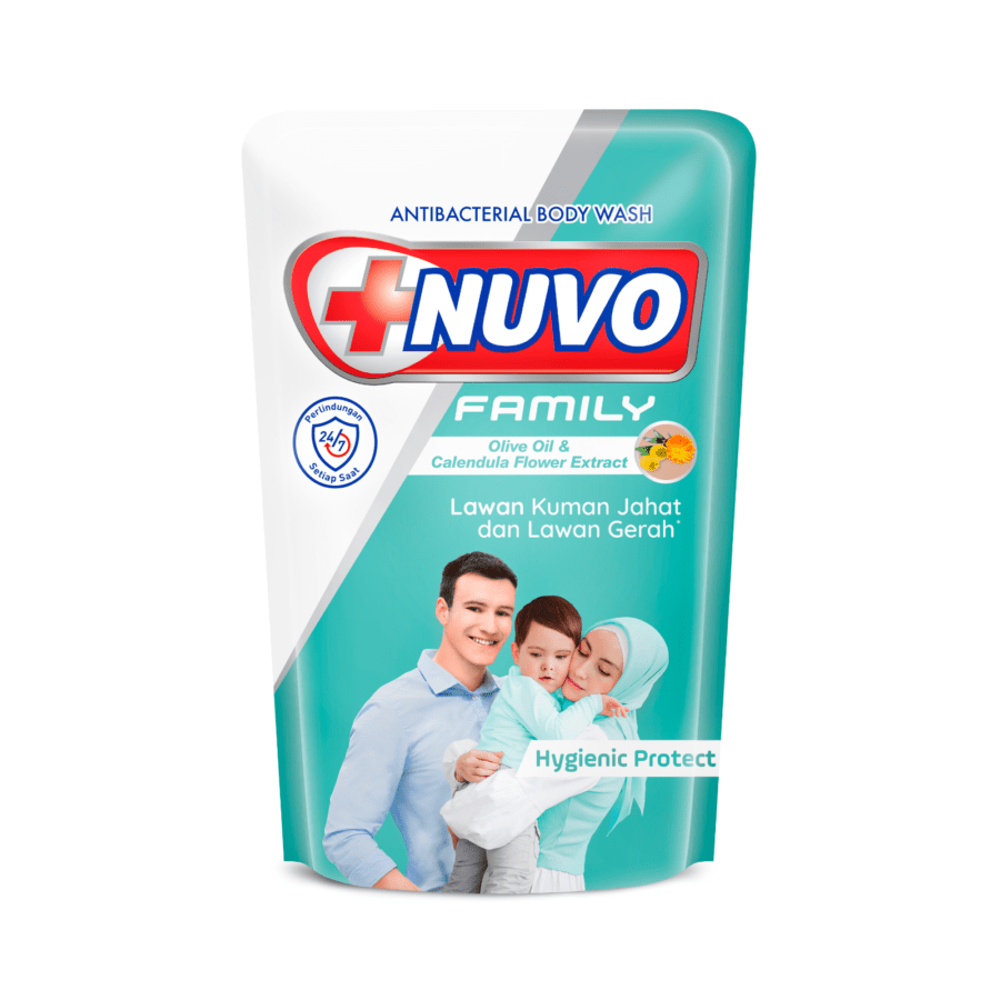 Nuvo Family Hygienic Protect Minyak Zaitun Antibacterial Body Wash Refill 400ml