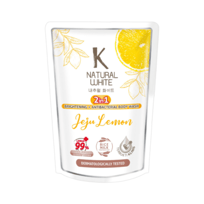 K Natural White 2 in 1 Jeju Lemon Brightening + Antibacterial Body Wash Pouch