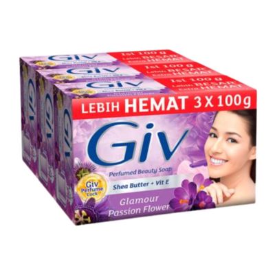 Giv Glamour Passion Flowers Sabun Batang 3pcs x 100gr