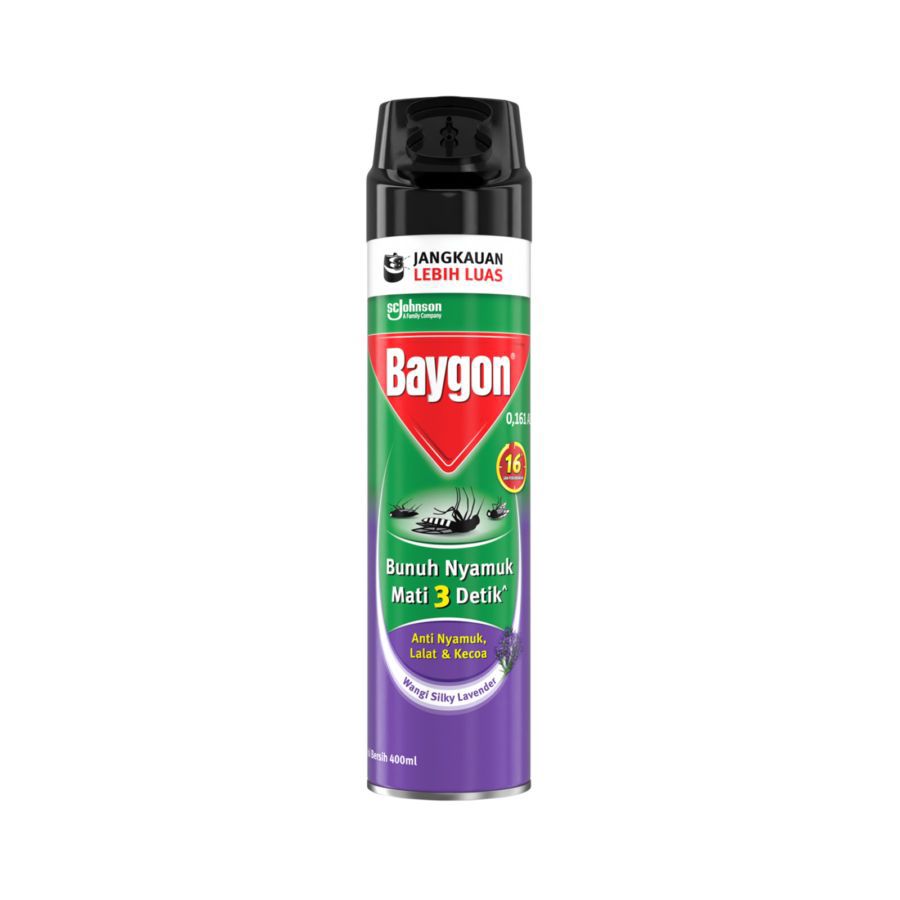 Baygon Aerosol Silky Lavender Pembasmi Serangga 400ml