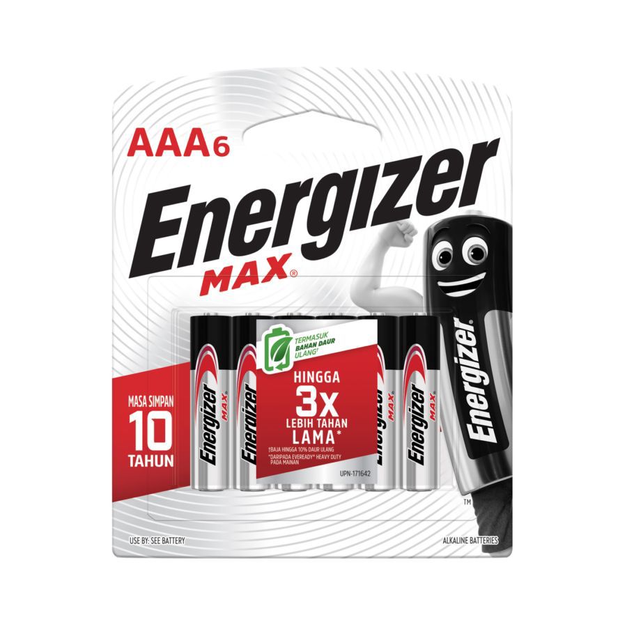 Energizer Max Baterai AAA 1pack, 6pcs
