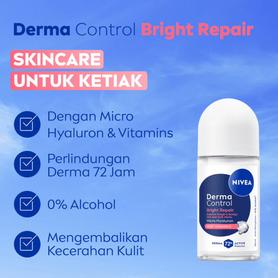 Nivea Derma Control Bright Repair Deodorant Roll On 50ml