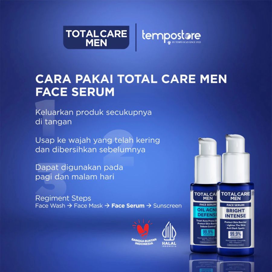 Total Care Men Oil Acne Defense Serum Wajah 20ml
