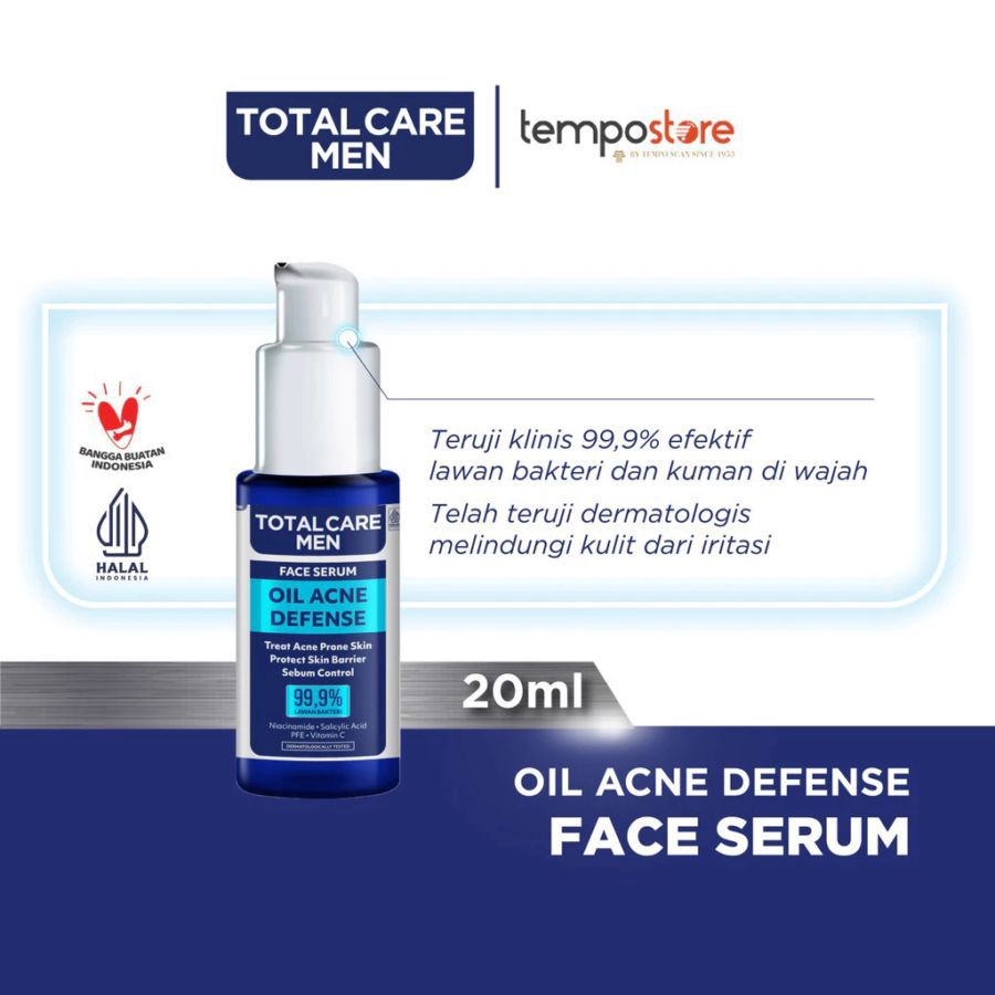 Total Care Men Oil Acne Defense Serum Wajah 20ml
