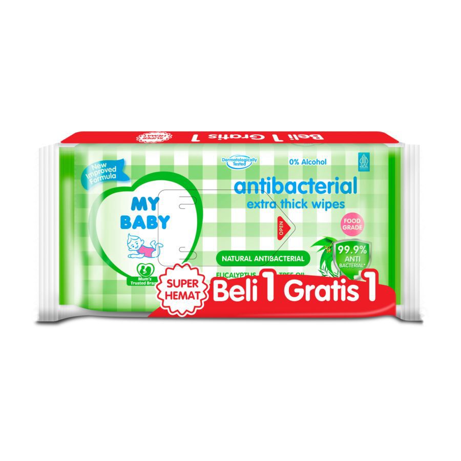 Buy 1 Get 1 My Baby Antibacterial Extra Thick Wipes Tea Tree Oil 1pack