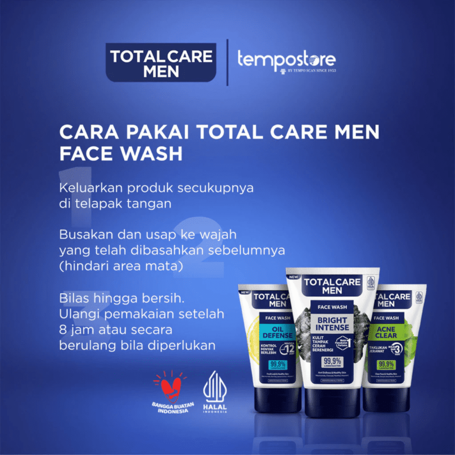 Total Care Men Bright Intense Face Wash