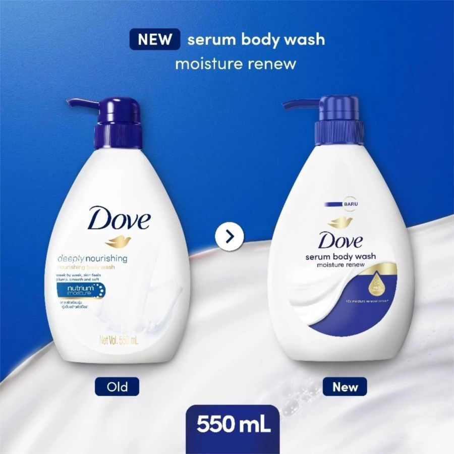 Dove Moisture Renew Pro-Ceramide Body Wash Pump Bottle 550ml
