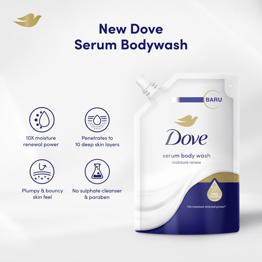 Dove Serum Body Wash Moisture Renew Pouch 400ml