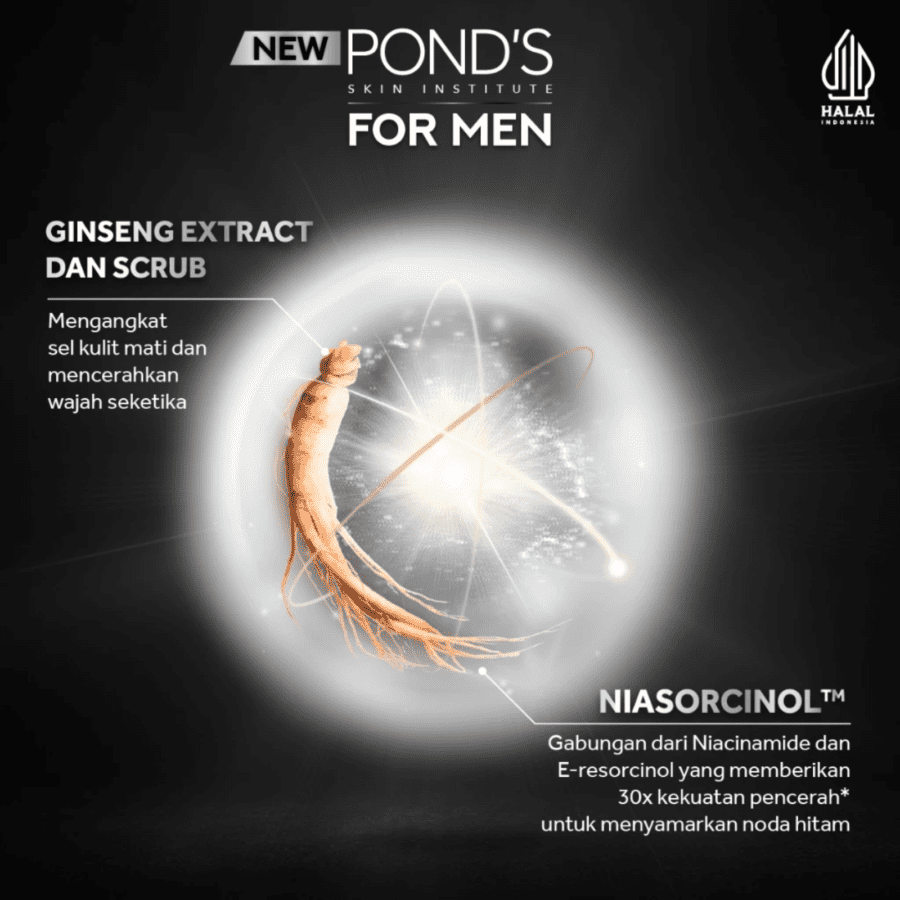 Pond's Men Brightening & Dark Spot Fighter Gentle Scrub Face Wash 50gram