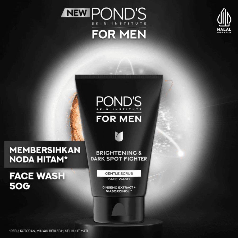 Pond's Men Brightening & Dark Spot Fighter Gentle Scrub Face Wash 50gram