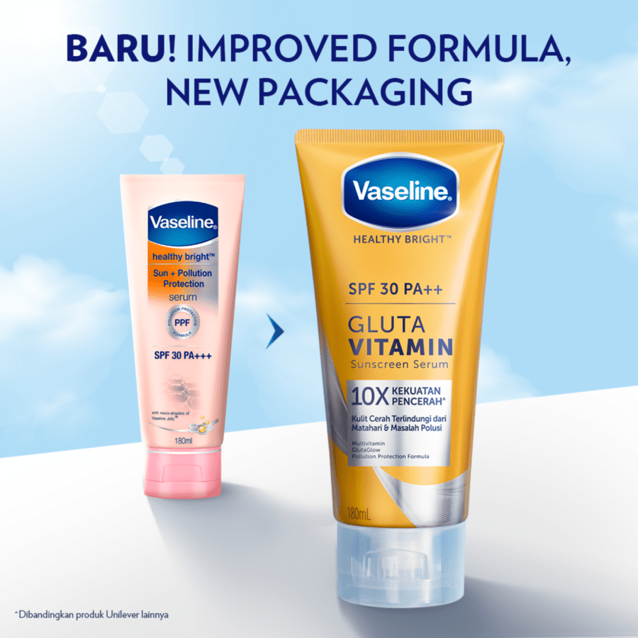Vaseline Healthy Bright Gluta Vitamin SPF 30 PA+++ Body Sunscreen Serum 180ml