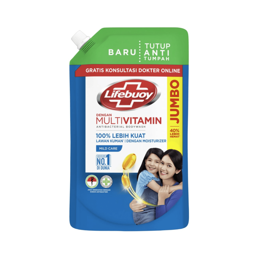 Lifebuoy Mild Care Anti Bacterial Body Wash Pouch 800ml
