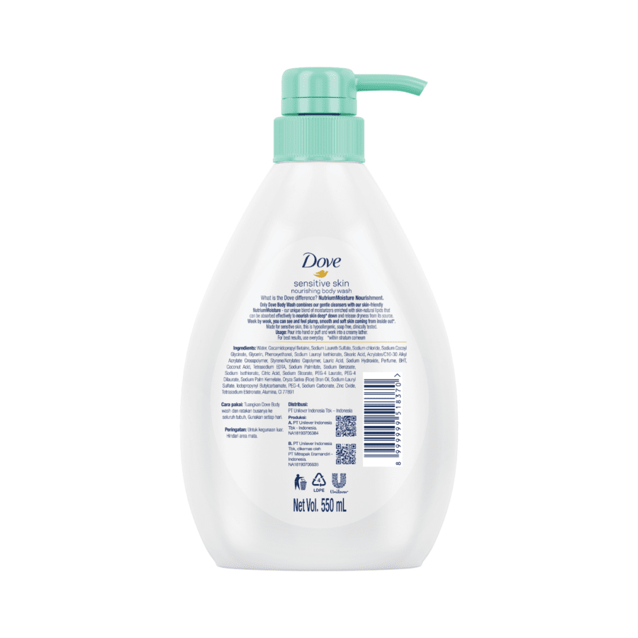 Dove Sensitive Skin Nourishing Body Wash 550ml