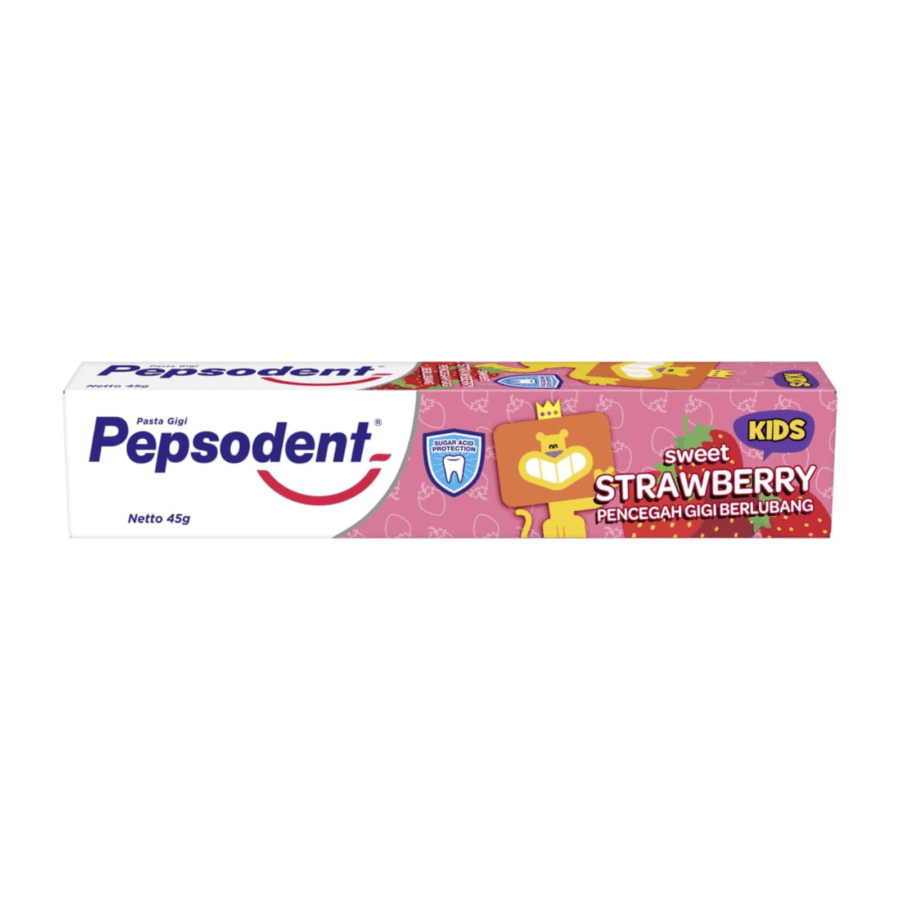 Pepsodent Kids Pencegah Gigi Berlubang Strawberry Toothpaste 45gram