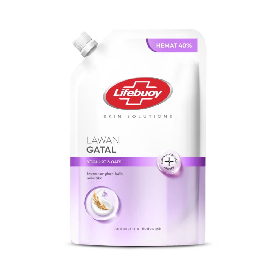 Lifebuoy Yoghurt & Oat Lawan Gatal Antibacterial Bodywash Refill Pouch
