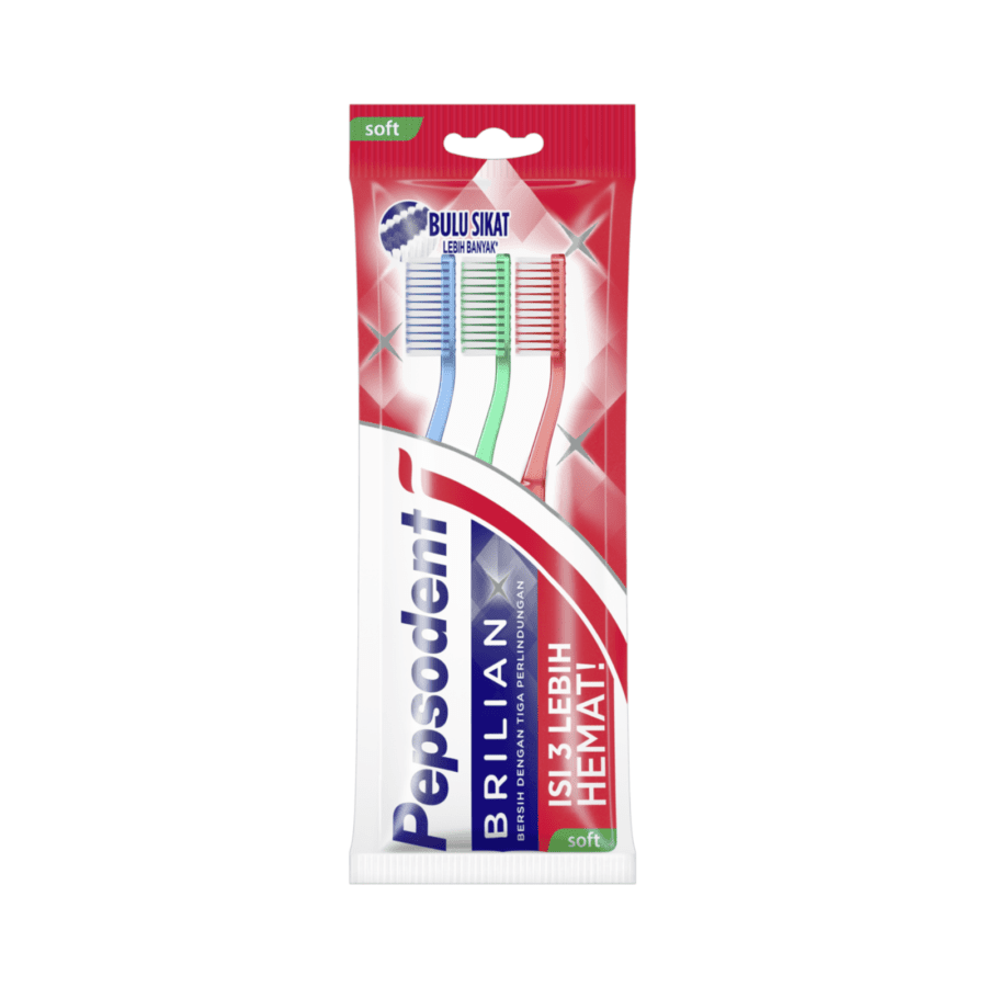 Pepsodent Brilian Soft Toothbrush 3pcs