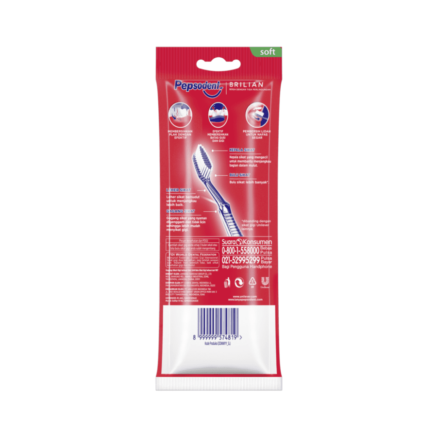 Pepsodent Brilian Soft Toothbrush 3pcs